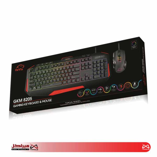 کیبورد و ماوس گیمینگ تسکو مدل GKM 8205 - تصویر 2