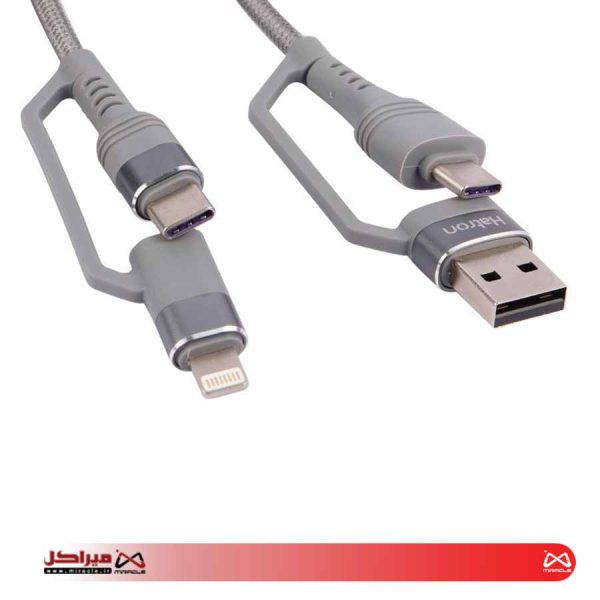 کابل تبدیل USB/USB-C به USB-C/لایتنینگ هترون مدل HC450P طول 1متر - تصویر 2