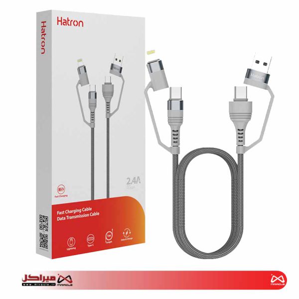 کابل تبدیل USB/USB-C به USB-C/لایتنینگ هترون مدل HC450P طول 1متر - تصویر 3