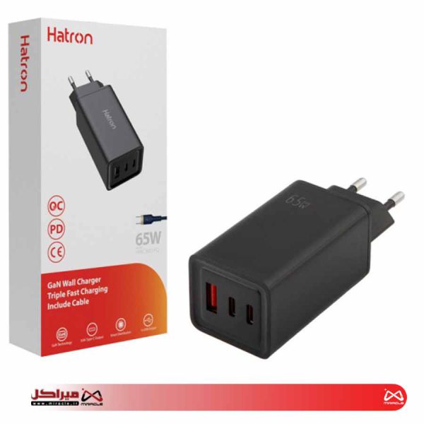 شارژر دیواری 65 وات هترون مدل HWC 3651 PQ GaN - تصویر 3
