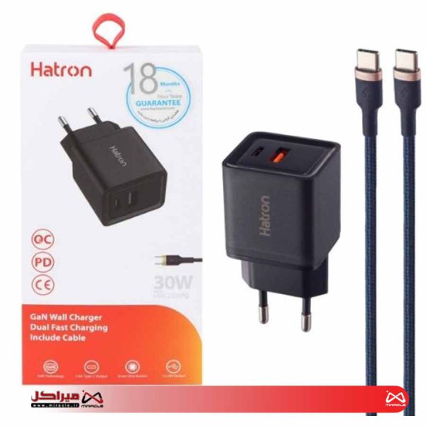 شارژر دیواری 30 وات هترون مدل HWC 2301 PQ GaN - تصویر 4
