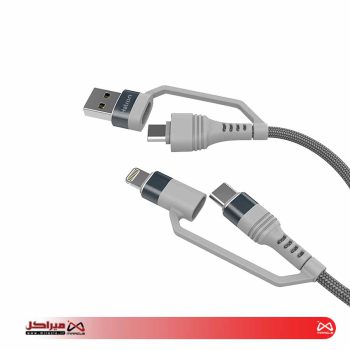 کابل تبدیل USB/USB-C به USB-C/لایتنینگ هترون مدل HC450P طول 1متر