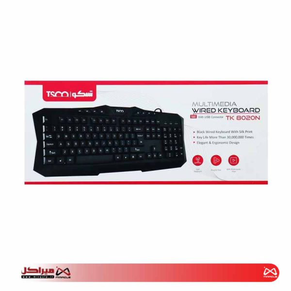 کیبورد با سیم تسکو مدل TK 8020N - تصویر 3
