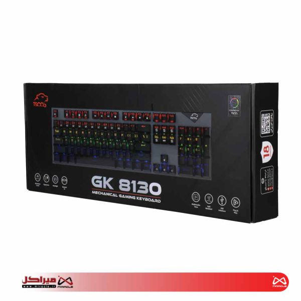 کیبورد گیمینگ تسکو مدل GK 8130، سوییچ مکانیکال آبی، Full-Size، نورپردازی RGB - تصویر 3