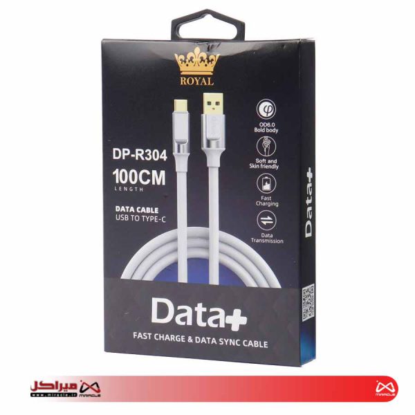 کابل تایپ سی فست شارژ DATA+ Royal DP-R304 2.4A 1m - تصویر 2
