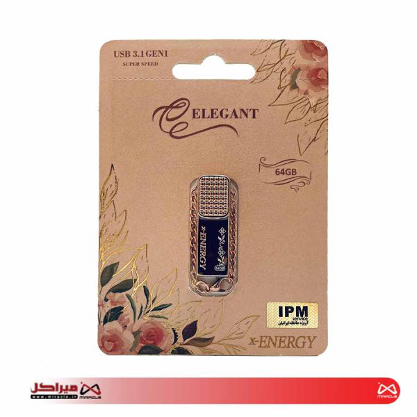فلش مموری ایکس انرژی مدل Elegant USB3.1 با ظرفیت 64 گیگابایت