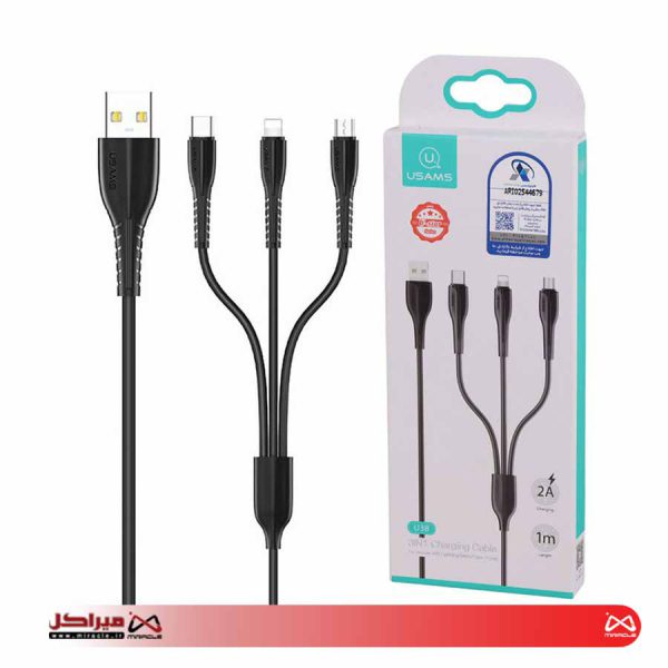 کابل تبدیل USB به microUSB /لایتنینگ /USB-C یوسمز مدل US-SJ374 U38 طول 1 متر - تصویر 2